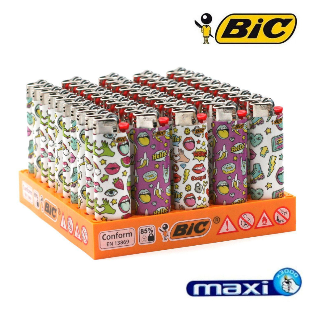 Paquet de 50 briquets BIC Maxi Friction, neutres, triés (1 x 50 pièces) :  : Cuisine et Maison