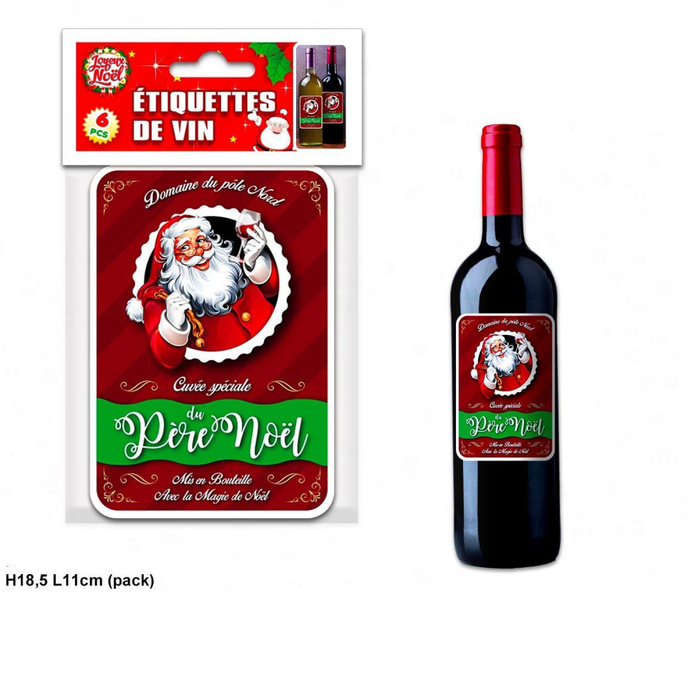 Vin Père Noël: Bouchon de bouteille de vin rouge avec un