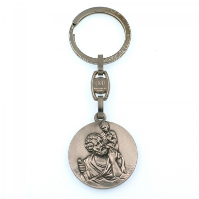 Porte-clé Saint Christophe en métal - Symbole de protection pour