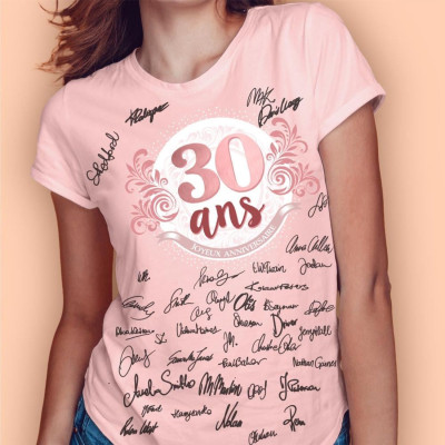 T-shirt à Signer Joyeux Anniversaire 30 ans - Homme